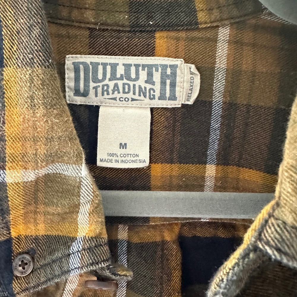 Duluth Trading Co Plaid Shirt Jacket - Brown and Yellow, Gold. Like new